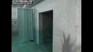 Horny 3D cartoon punk stud getting his cock sucked